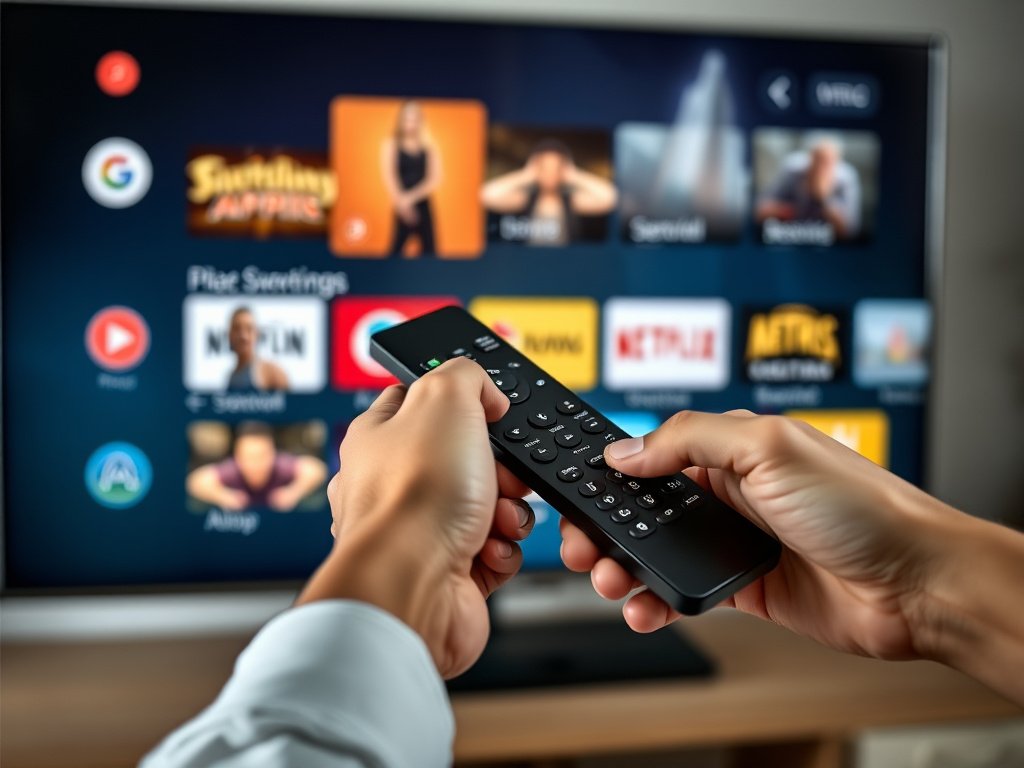 Person setting up IPTV Smarters Pro free on large television