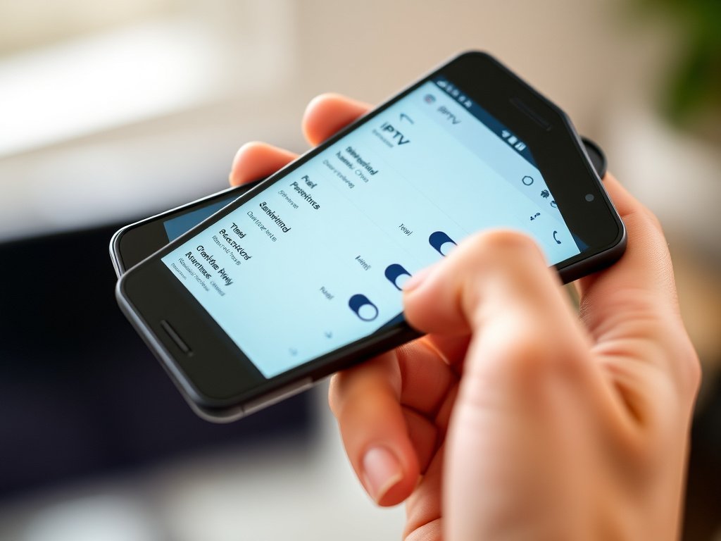 Smartphone showing IPTV Smarters Pro settings menu and customization options